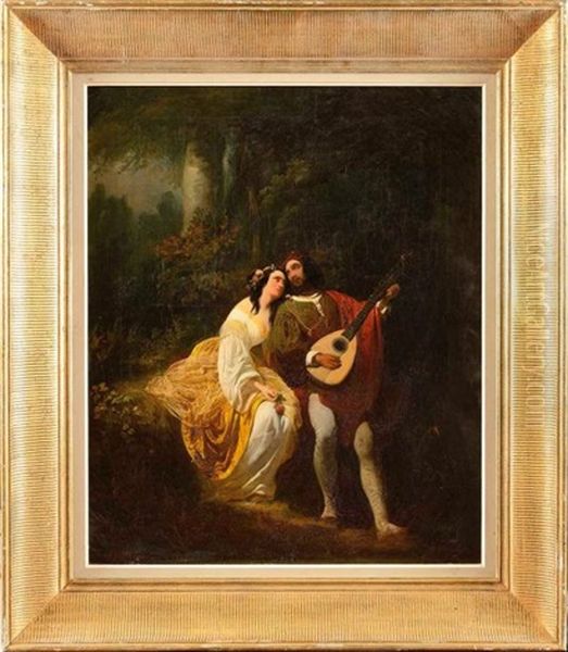 Romance Musicale En Sous-bois Oil Painting by Ferdinand Wachsmuth