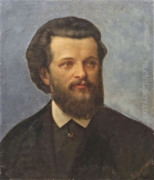 Portrait Of Karl Marx Oil Painting by Ferdinand Wachsmuth