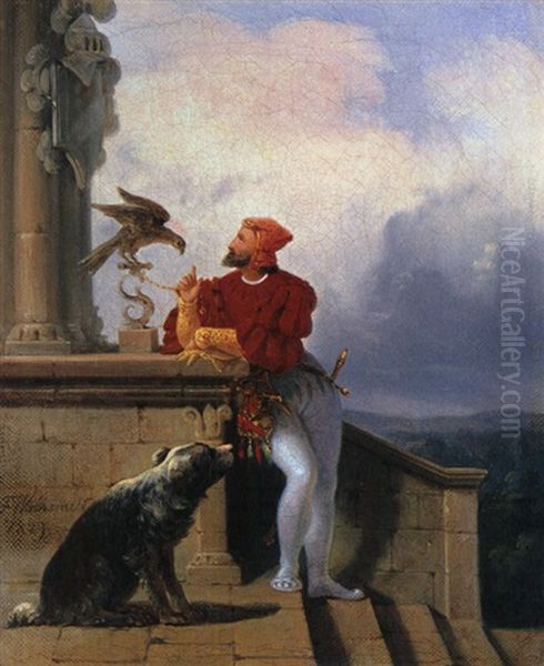 Der Falkner Oil Painting by Ferdinand Wachsmuth