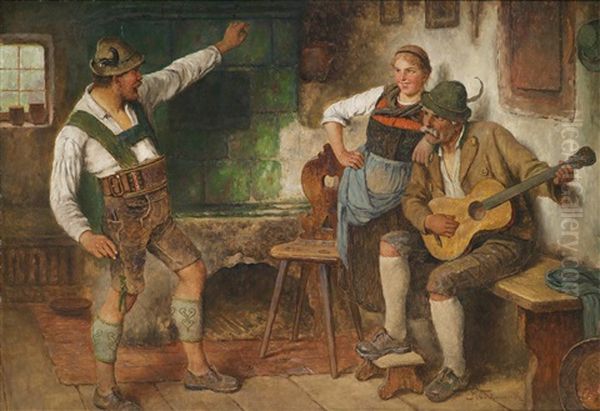 Frohliche Unterhaltung Oil Painting by Maximilian Wachsmuth