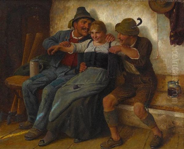 Tandelei In Der Stube Oil Painting by Maximilian Wachsmuth