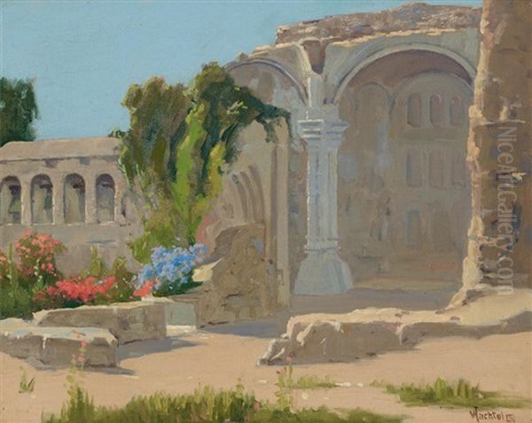 San Juan Capistrano Oil Painting by Elmer Wachtel