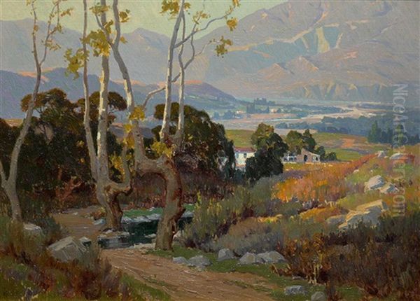 Santa Paula Valley Oil Painting by Elmer Wachtel