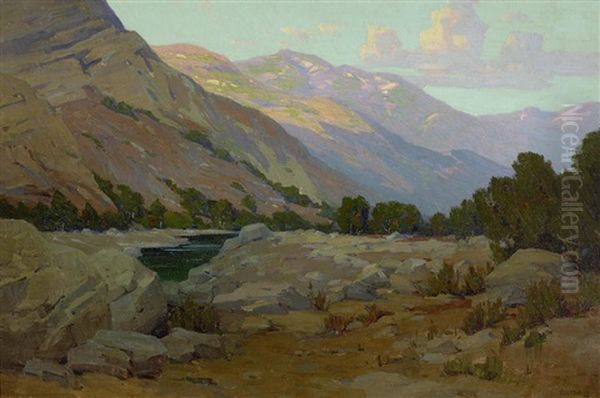 Malibu Canyon Oil Painting by Elmer Wachtel