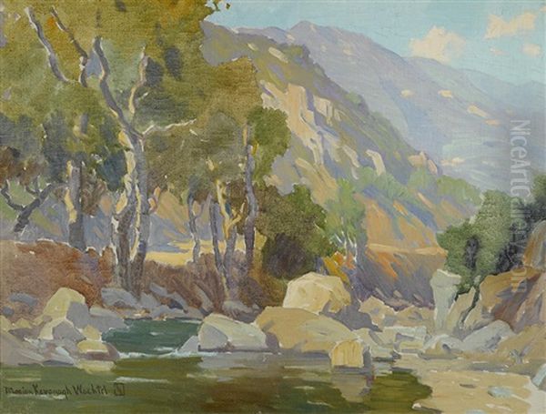 San Gabriel Stream Oil Painting by Marion Kavanaugh Wachtel