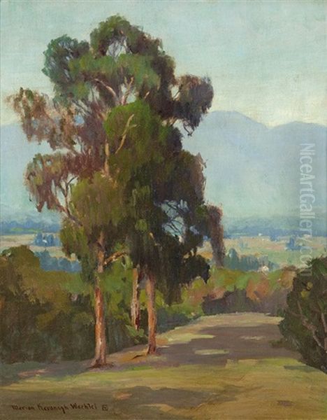 Eucalyptus Landscape Oil Painting by Marion Kavanaugh Wachtel