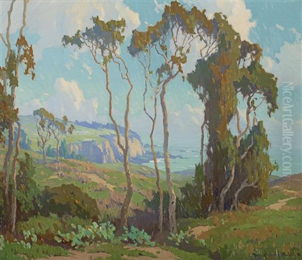 Eucalyptus In Laguna Hills Oil Painting by Marion Kavanaugh Wachtel