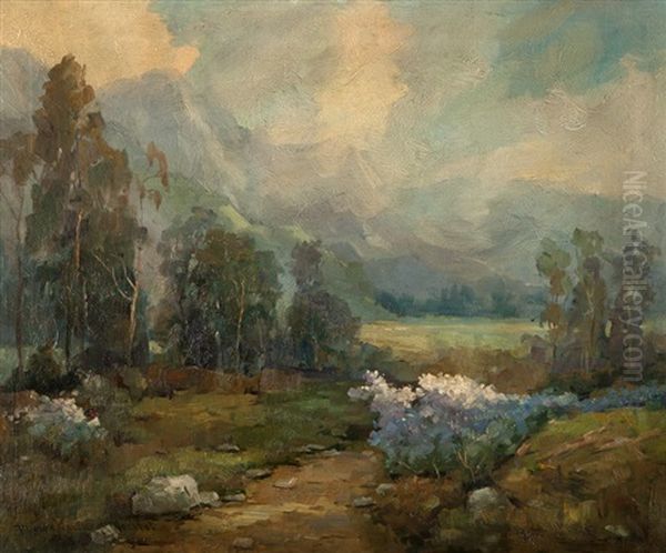 Morning Mist, San Gabriel Valley Oil Painting by Marion Kavanaugh Wachtel