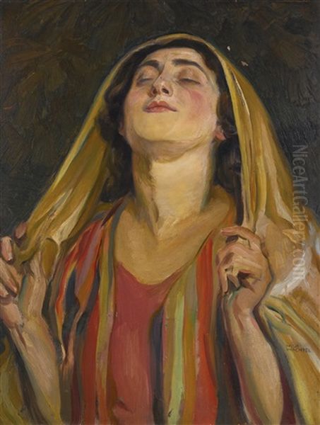 Hannah At Prayer Oil Painting by Wilhelm Wachtel