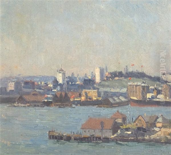 Circular Quay Oil Painting by Robert Waden