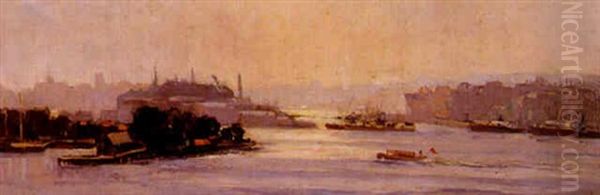 Sydney Harbour, Pyrmont Oil Painting by Robert Waden