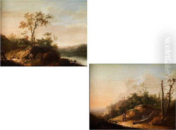 Landschaften Mit Figurenstaffage Oil Painting by Philipp Hieronymus Brinckmann