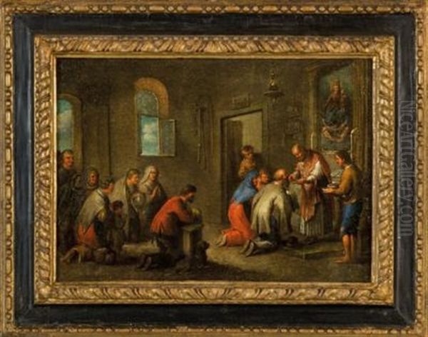 La Comunione Oil Painting by Cornelis de Wael