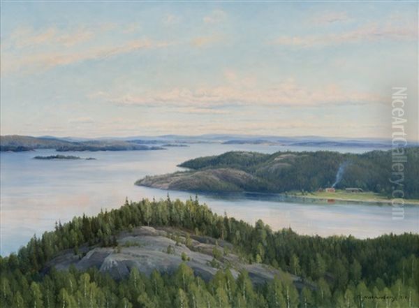 View Over The Archipelago Oil Painting by Thorsten Waenerberg