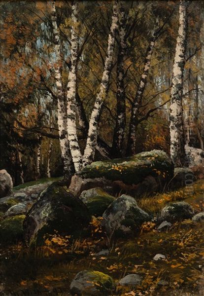 Birch Trees Oil Painting by Thorsten Waenerberg