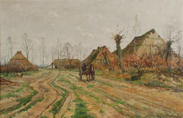 Paysage De Campagne Avec Ferme Oil Painting by Victor Wagemaekers