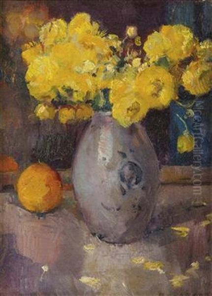 Blumenstillleben In Vase Oil Painting by Maurice Wagemans