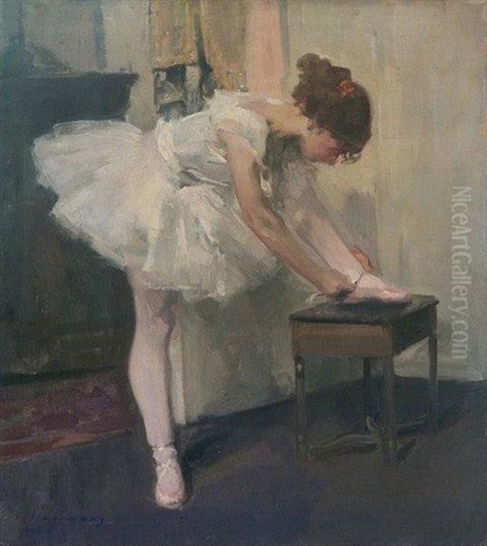 Ballerine Oil Painting by Maurice Wagemans