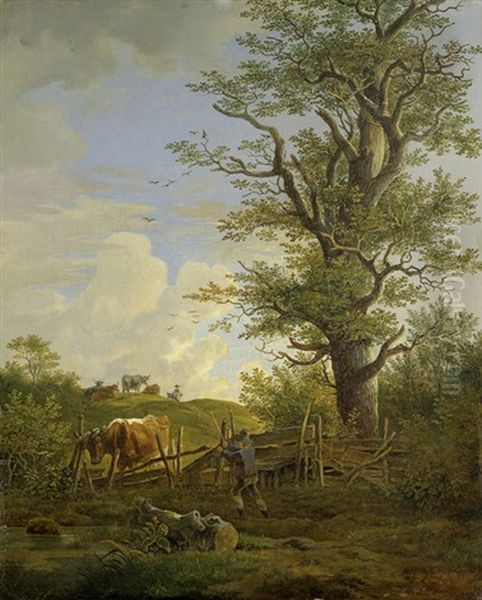 Weidelandschaft Mit Hirtenknaben Oil Painting by Max Joseph Wagenbauer