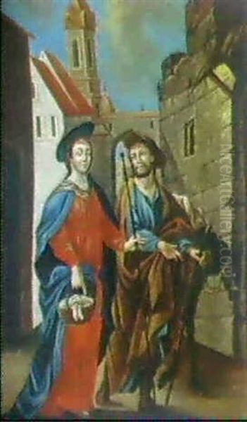 Maria Und Joseph Auf Der Herbergssuche Oil Painting by Hans Heinrich Wagmann