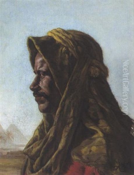 Portrait Eines Beduinen Oil Painting by Alexander von Wagner