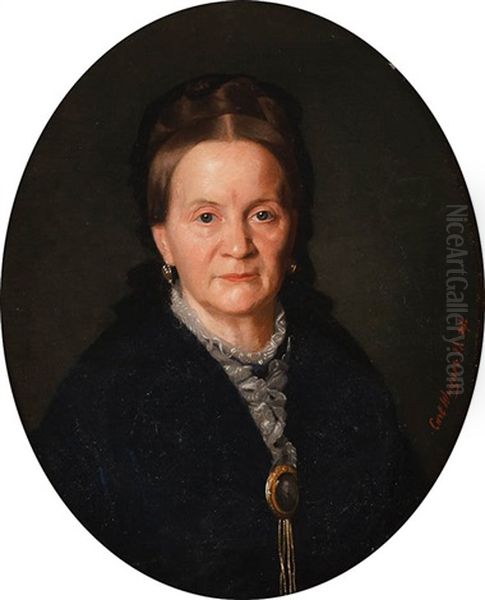 Damenportrait Oil Painting by Carl Ludwig Friedrich Wagner