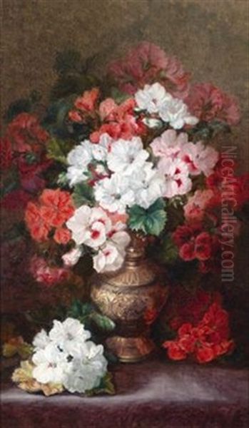 Blumen In Einer Prunkvase Oil Painting by Elise (Puyroche) Wagner