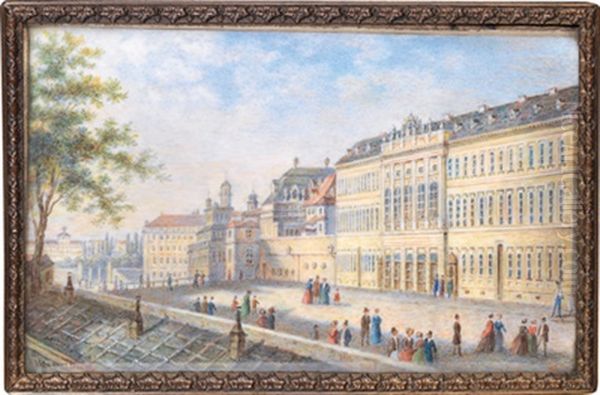 Auf Der Albertina Rampe Oil Painting by Franz Wagner