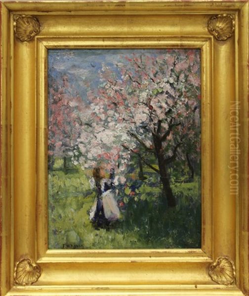 Apple Blossoms Oil Painting by Frederick R. Wagner