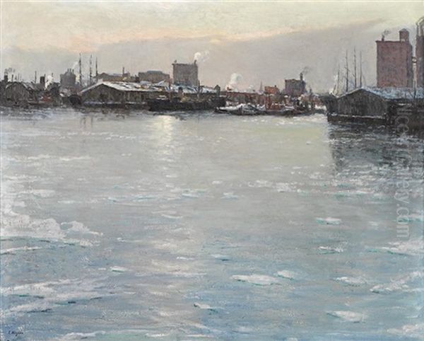 Winter Afternoon Oil Painting by Frederick R. Wagner