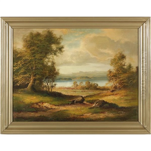 Italian Lake Oil Painting by Hans Wagner