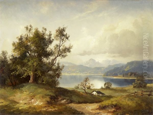 Seelandschaft In Bayern Oil Painting by Hans Wagner