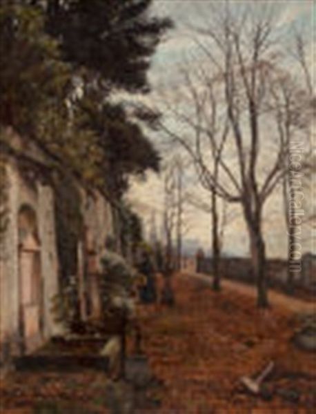 St. Alban Church Graveyard, Basel Oil Painting by Jakob Wagner