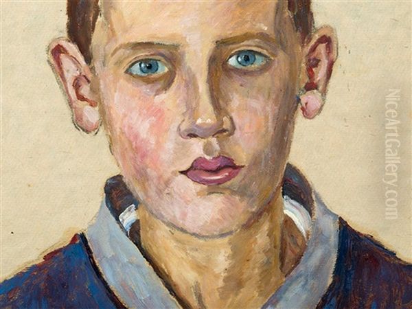 Young Man Oil Painting by Louise Wagner