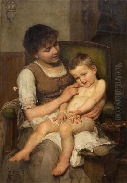 Mutter Mit Kind Oil Painting by Paul Hermann Wagner