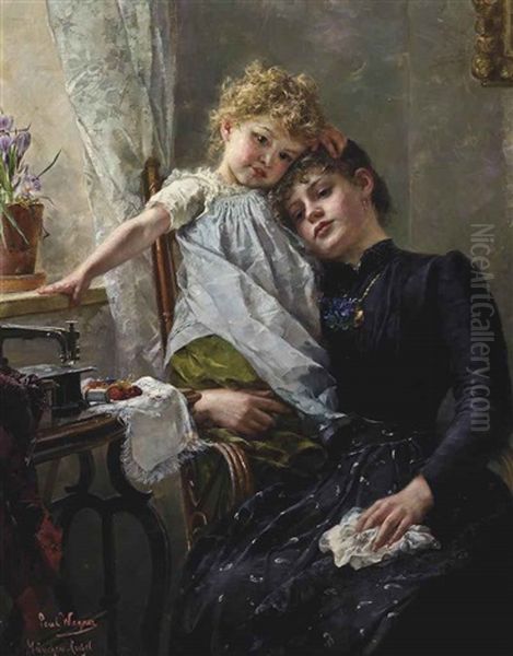 The Little Seamstress Oil Painting by Paul Hermann Wagner