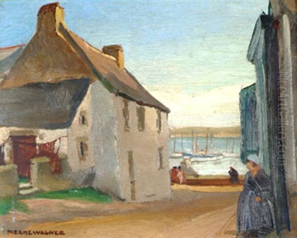 La Descente Au Port De Douarnenez Oil Painting by Pierre Wagner