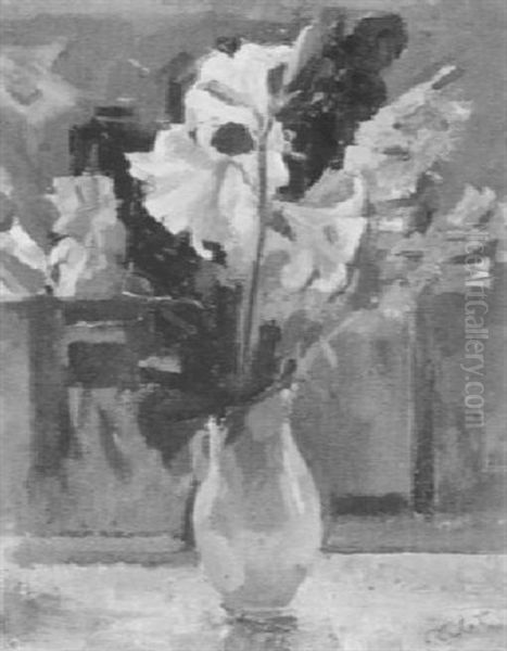 Vase Mit Blumen Oil Painting by Richard Carl Wagner