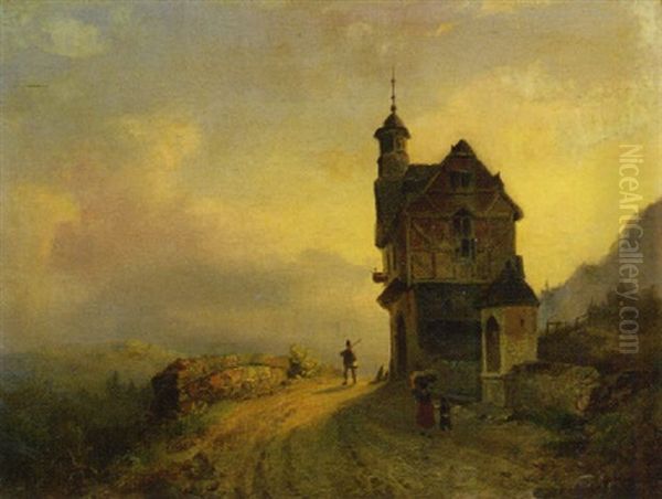 Duits Landschap Oil Painting by Wilhelm Georg Wagner