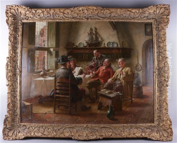 Hollandische Herrenrunde Oil Painting by Fritz Wagner