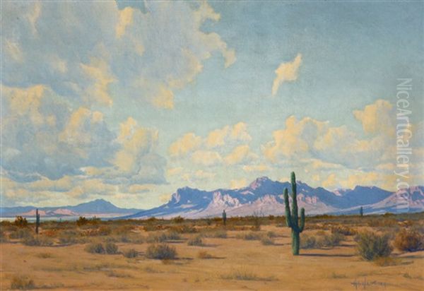 Superstition Mountain, Arizona Oil Painting by Harry B. Wagoner