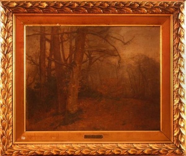 Foret De Fontainebleau Oil Painting by Edmond Louis Marie Wagrez