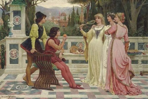 The Judgment Of Paris Oil Painting by Jacques Clement Wagrez