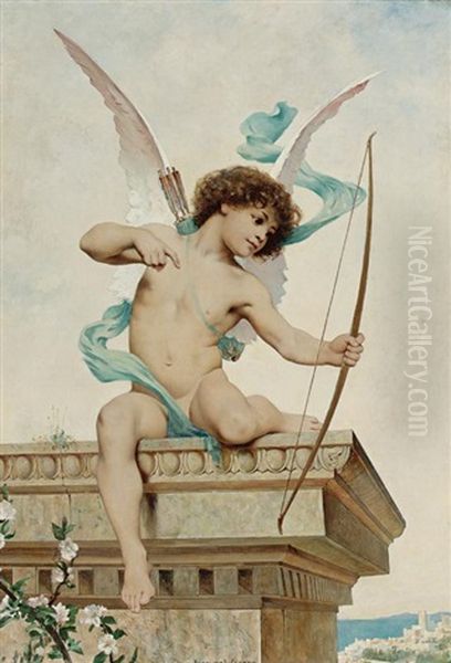 Cupid Oil Painting by Jacques Clement Wagrez