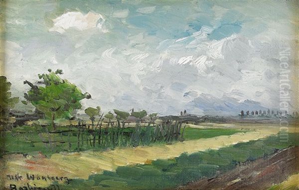 Sommarlandskap, Barbizon Oil Painting by Alfred Wahlberg