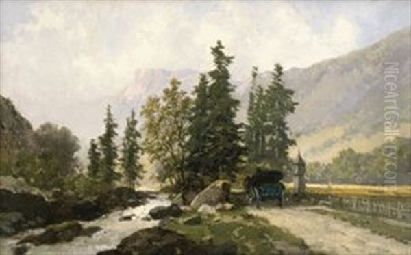 Murztal In Der Steiermark Oil Painting by Carl Wahler