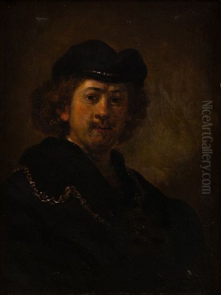 Portrait Of Rembrandt Oil Painting by Dora Wahlroos