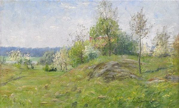 Landskap Oil Painting by Charlotte Constance Wahlstroem