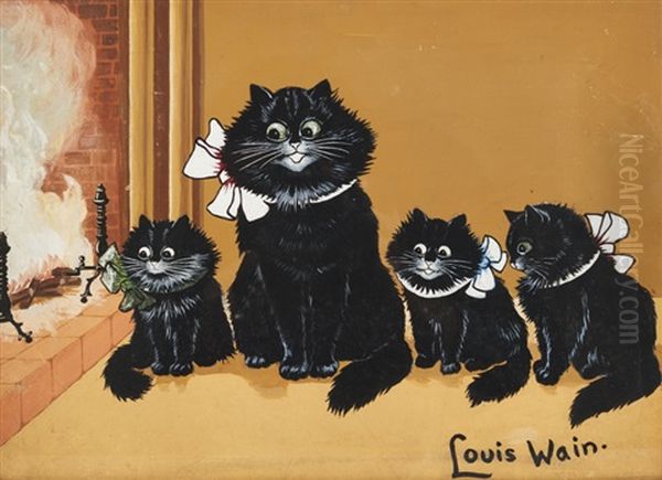 East, West, Home's Best Oil Painting by Louis Wain