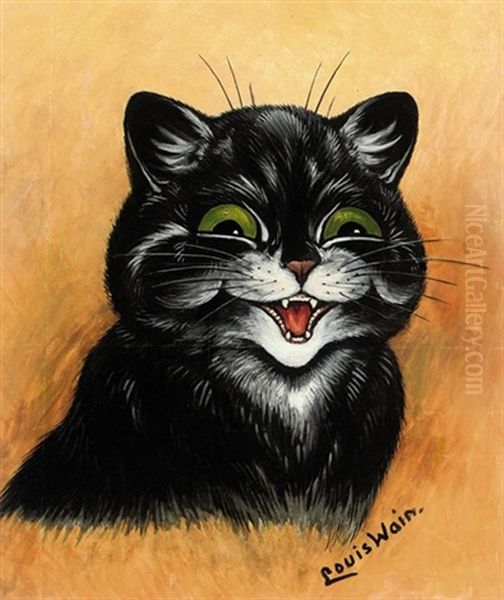 The Contented Cat Oil Painting by Louis Wain